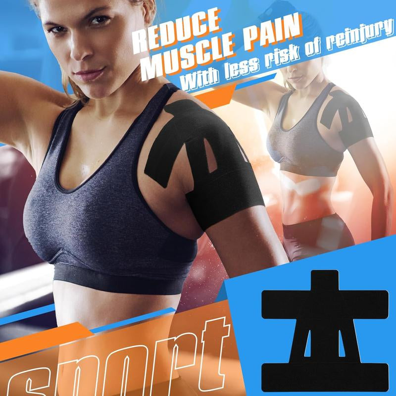 10 Count Kinesiology Tape for Shoulder Pain Relief Pre Cut Sports Waterproof Breathable Enhance Elastic Kinesiology Athletic Tape for Shoulder Support and Muscle Sports
