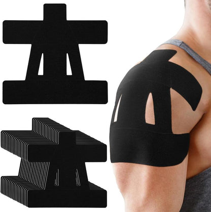 10 Count Kinesiology Tape for Shoulder Pain Relief Pre Cut Sports Waterproof Breathable Enhance Elastic Kinesiology Athletic Tape for Shoulder Support and Muscle Sports
