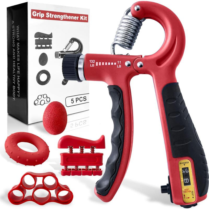 Grip Strengthener Forearm Strengthener Hand Grips Strengthener Kit - 5 Pack Adjustable Resistance