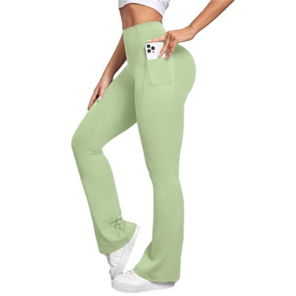 Arsoxy Women Flare Leg Leggings with Pockets, High Waisted Tummy Control Yoga Pants for All-Season Wear